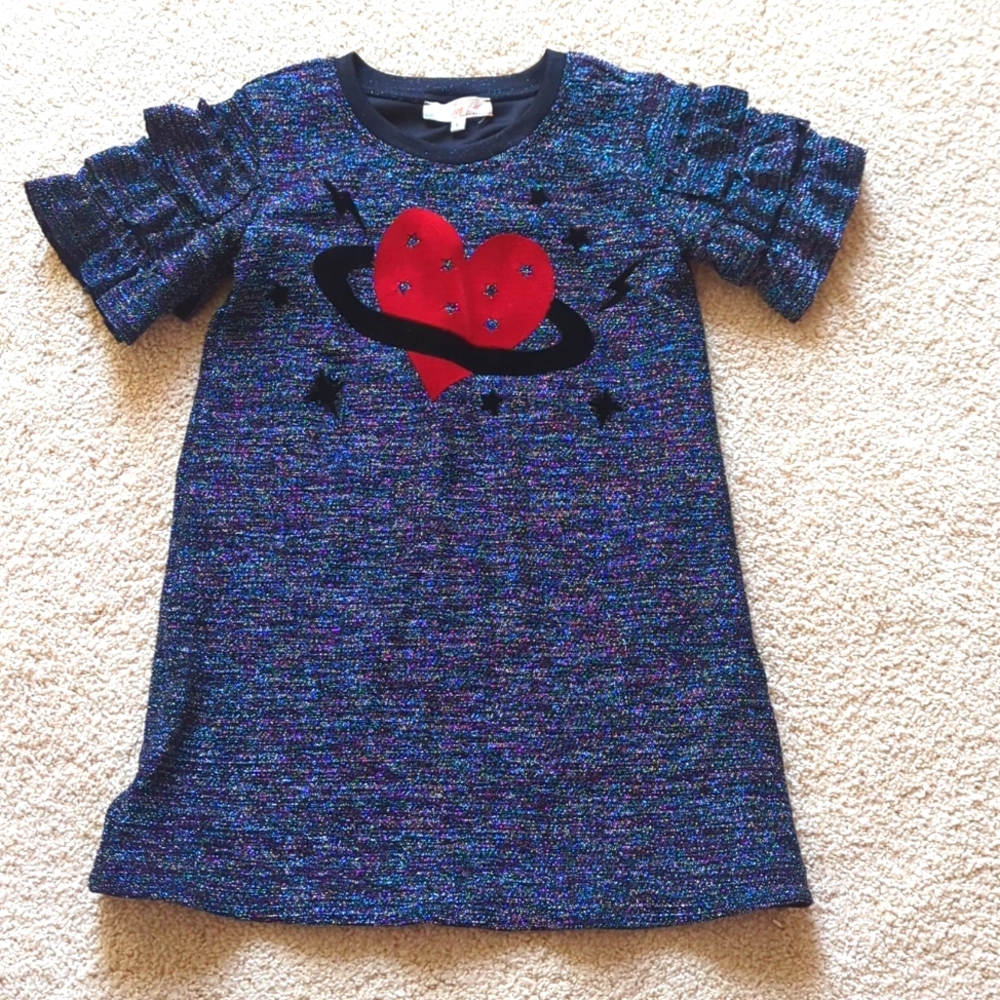 Truly Me by Sara Sara girls dress sparkly black blue purple red heart Size 6T